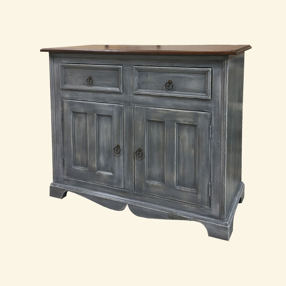 French Country Two Door Buffet painted Storm Gray