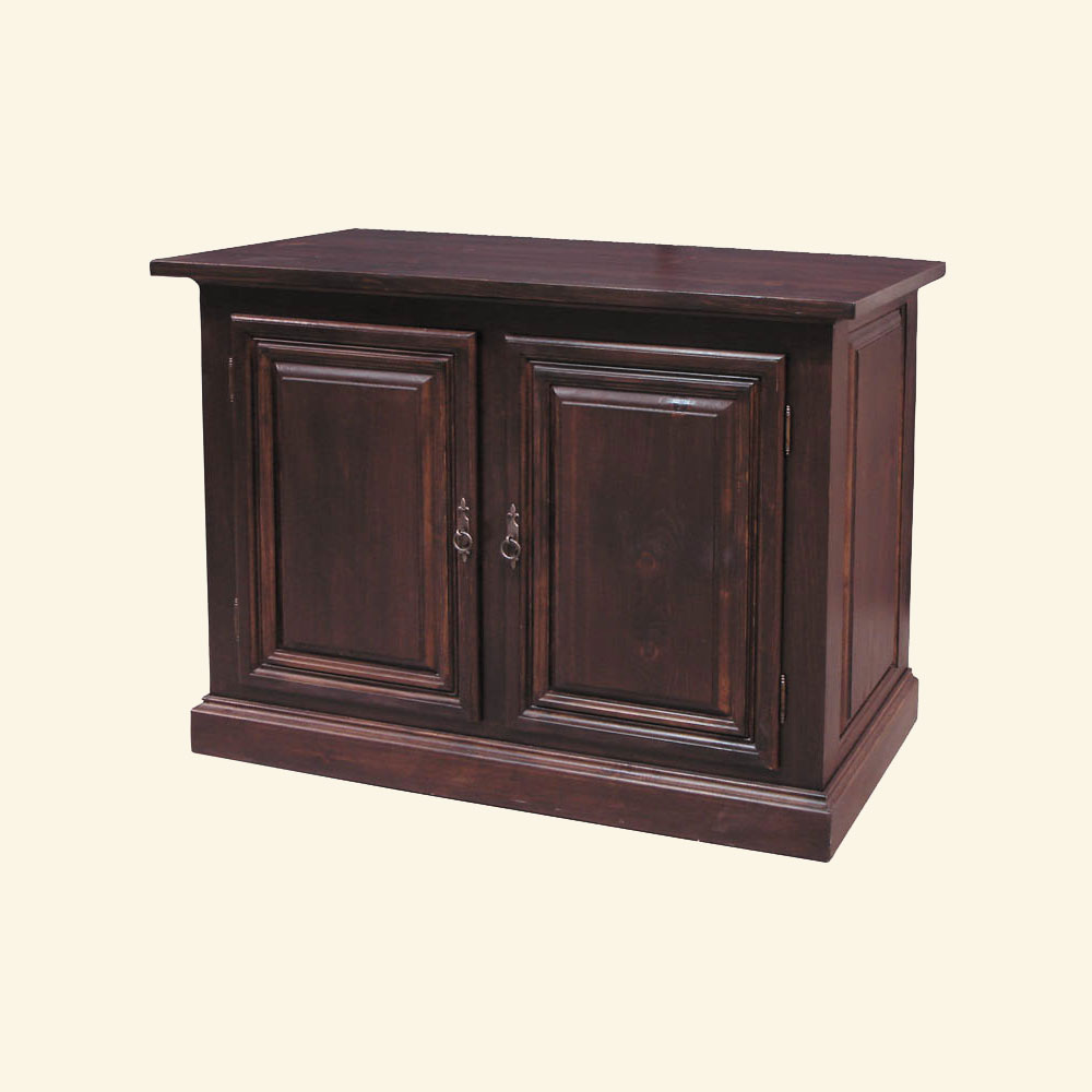 French Country Two Door Tall Provincial Buffet stained Black Cherry