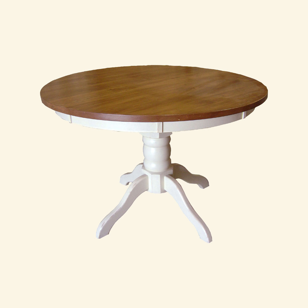 French Country 48 inch Round Pedestal Dining Table