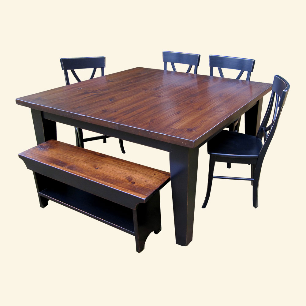 French Country 60 inch Square Table Set
