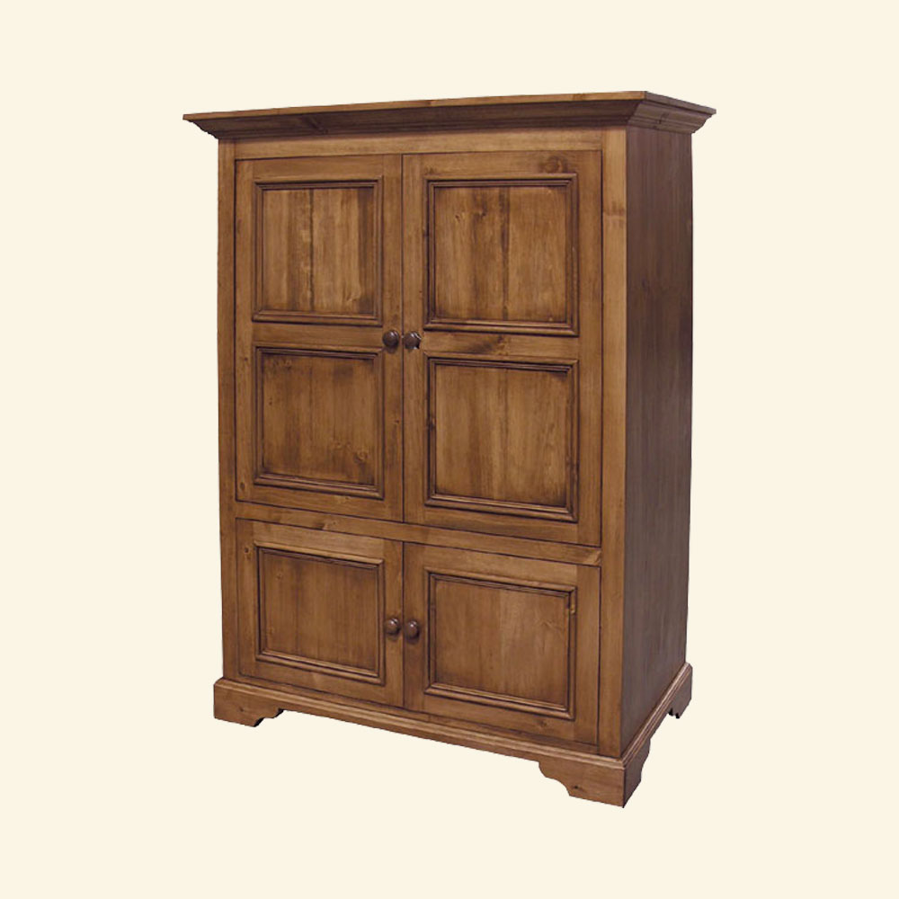 French Country Computer Armoire, Natural