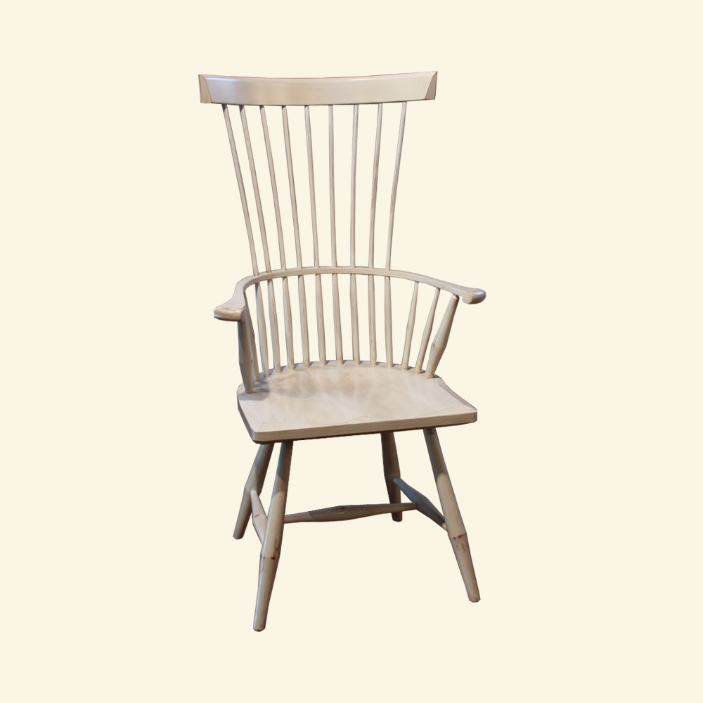 French Country Fan Back Arm Chair, Millstone paint