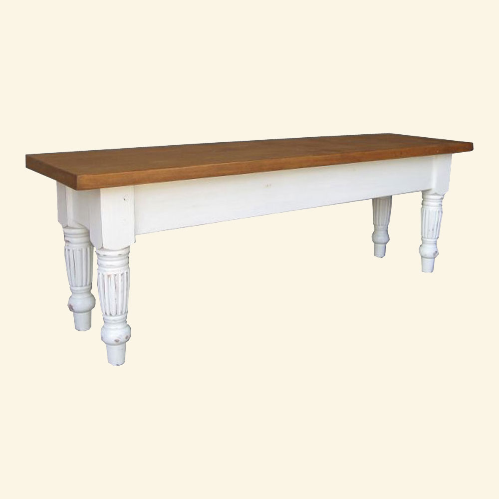 French Country Fluted Leg Bench