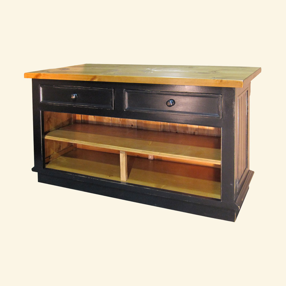 French Country Kitchen Island Horizontal Drawers