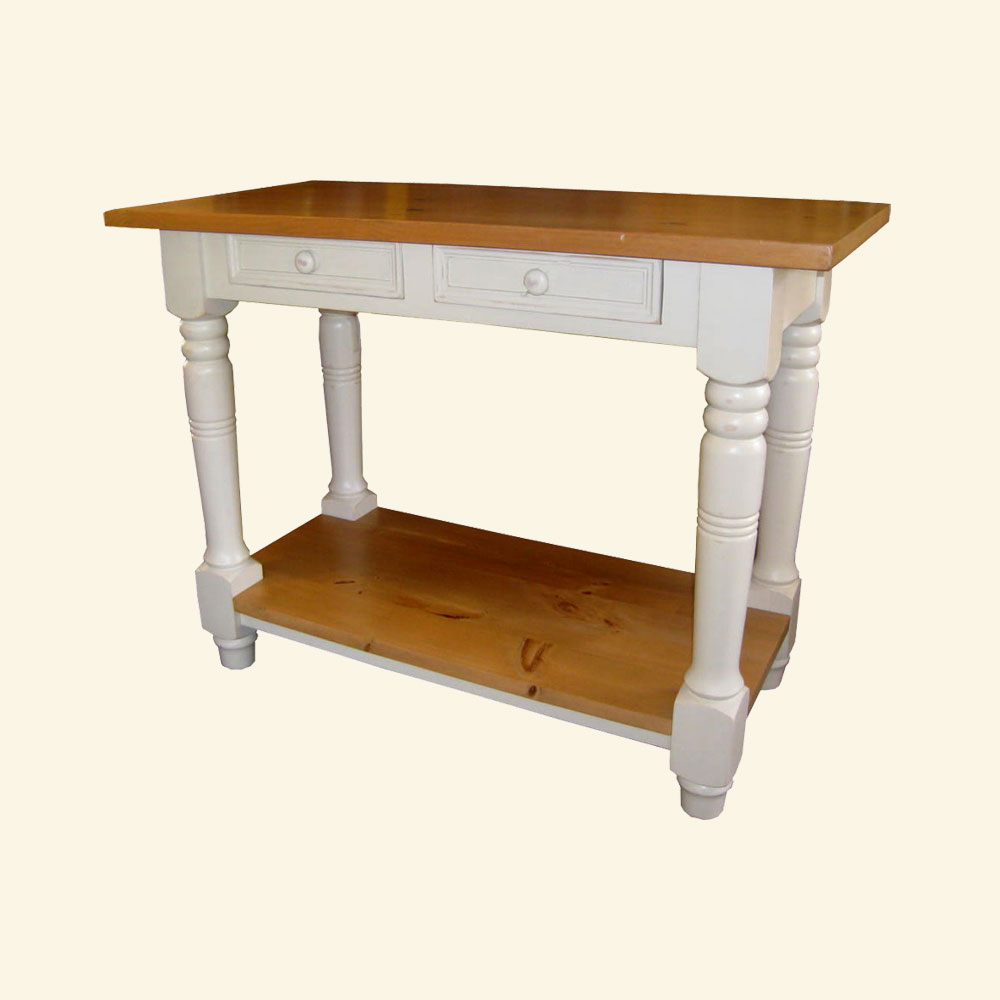French Country Kitchen Island Work Table Champlain White