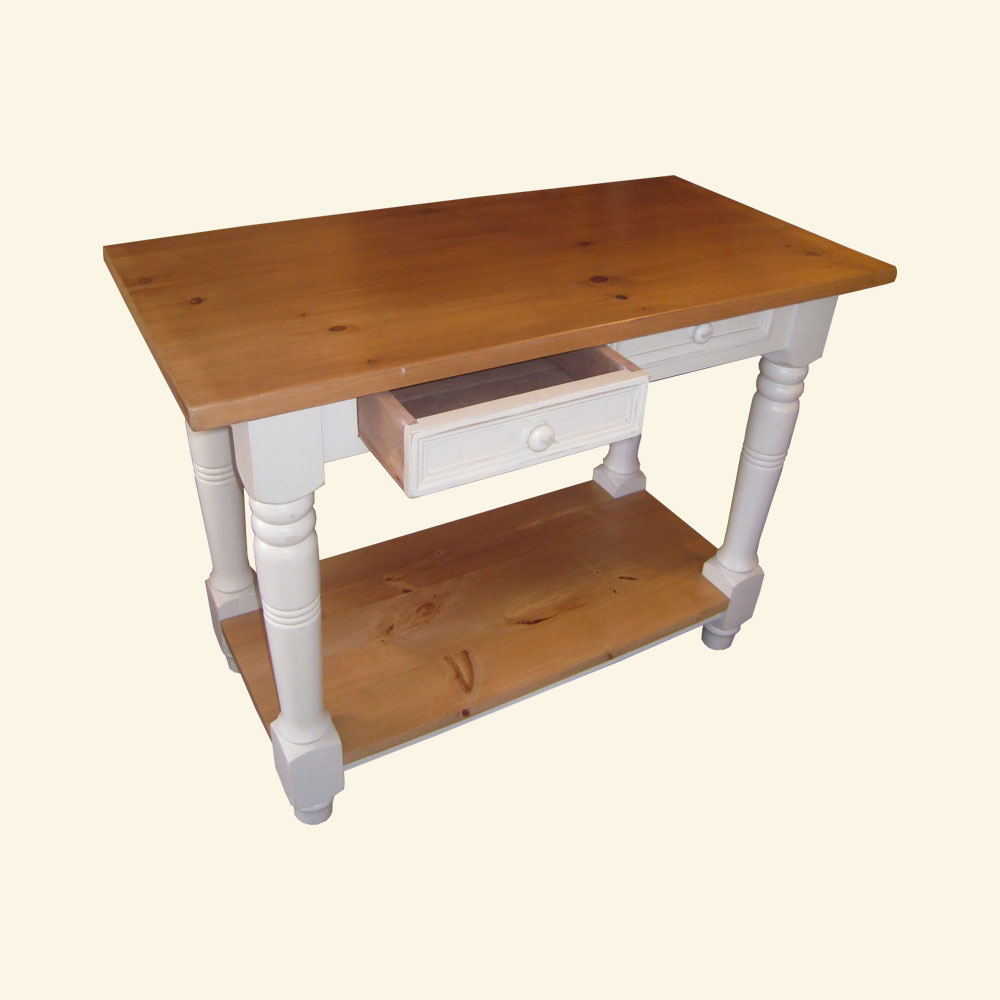French Country Kitchen Island Work Table, Open View