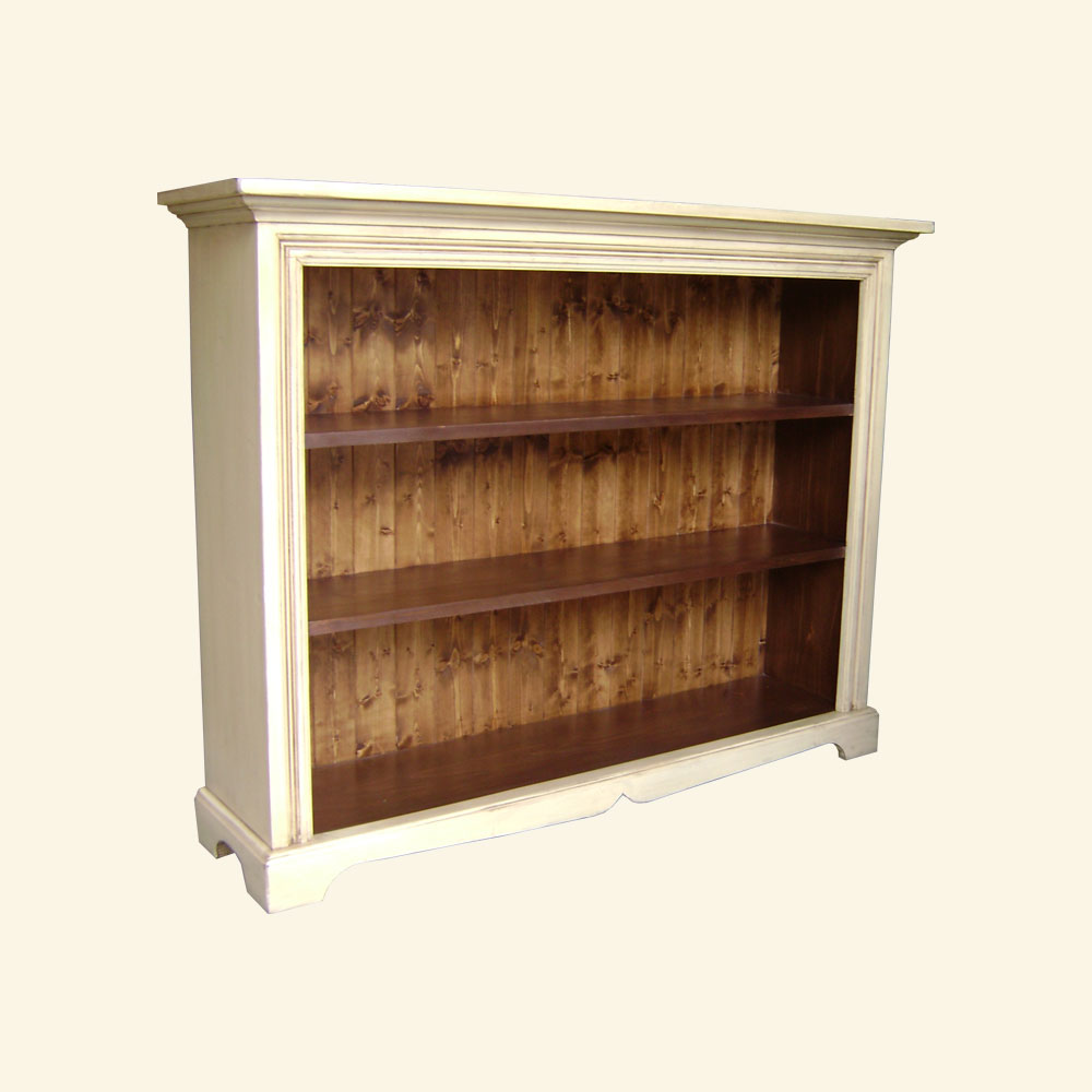 French Country Low Bookcase, Buttermilk