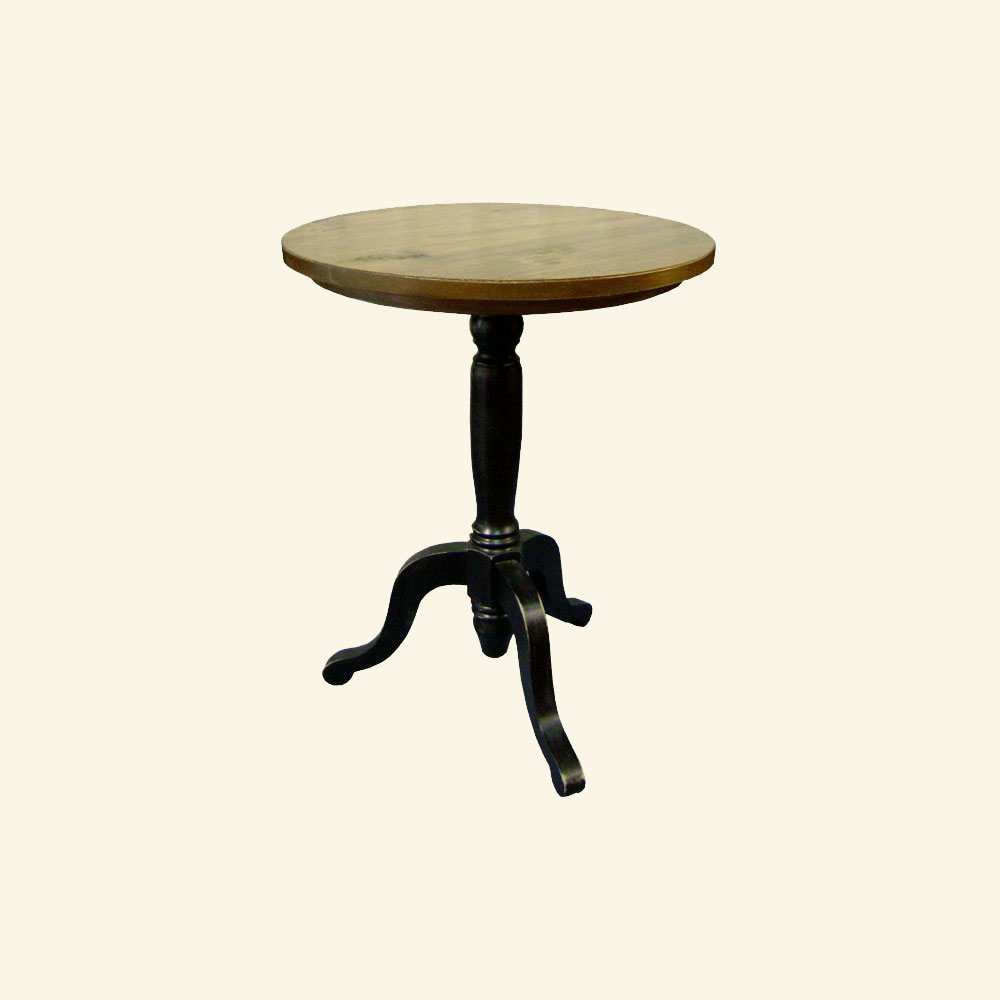 French Country Pedestal End Table, painted
