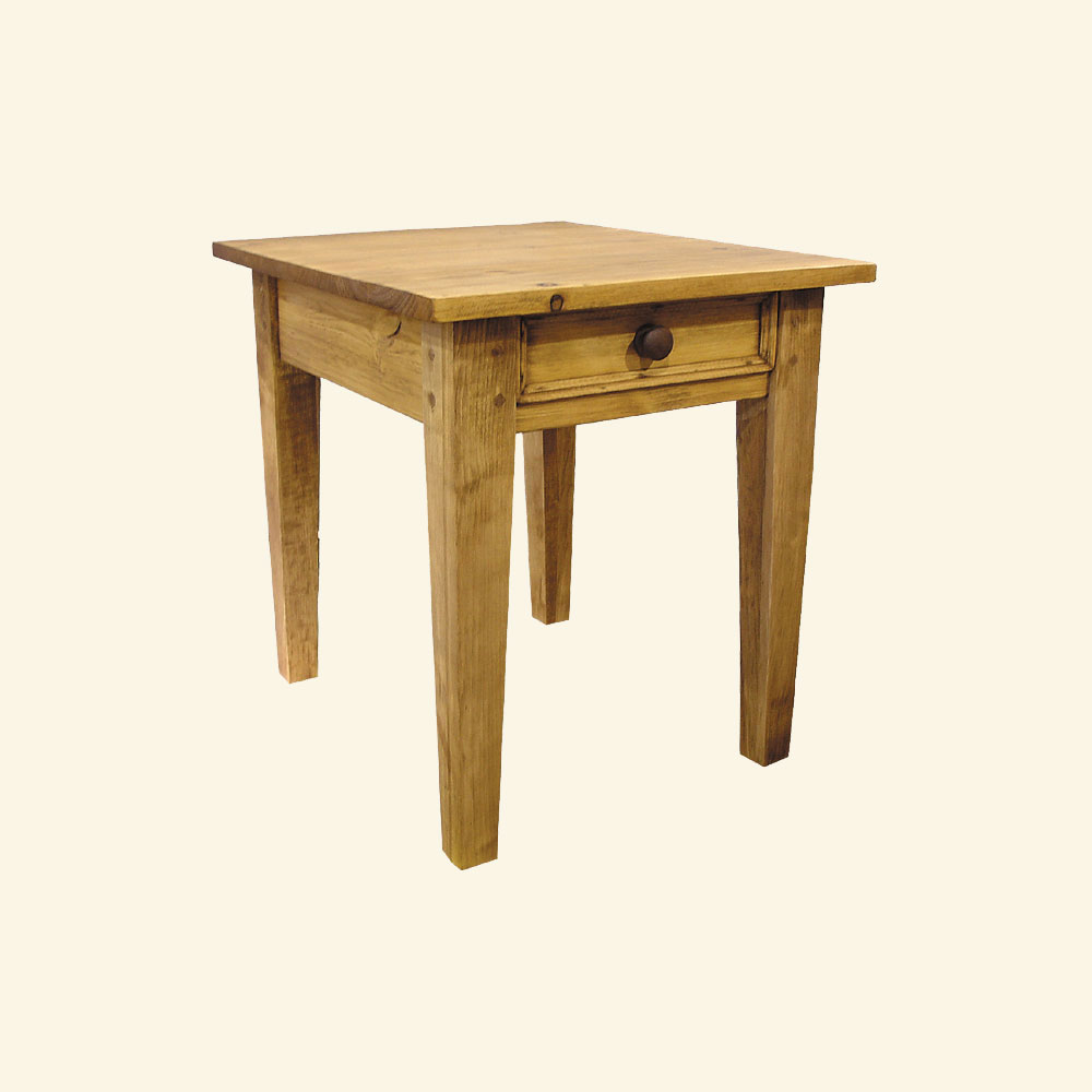 French Country Square Leg End Table, stained