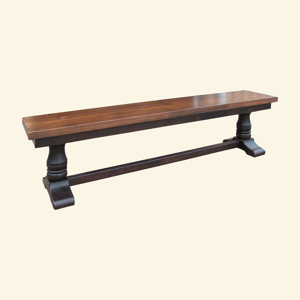 French Country Trestle Bench, Black