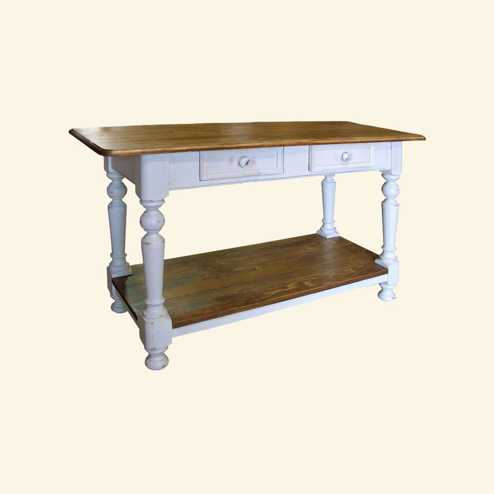 French Country Turned Leg Sofa Table
