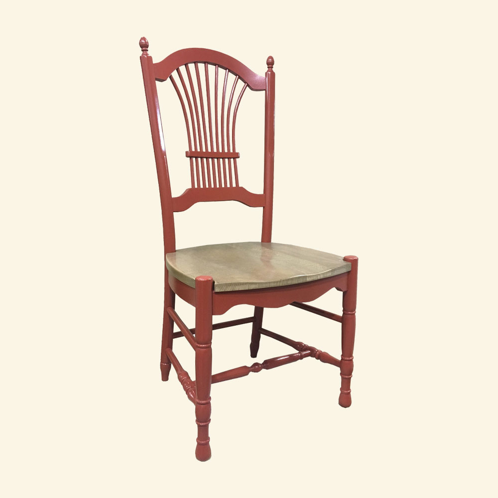 Wheat Back Side Chair, Fort York Red paint