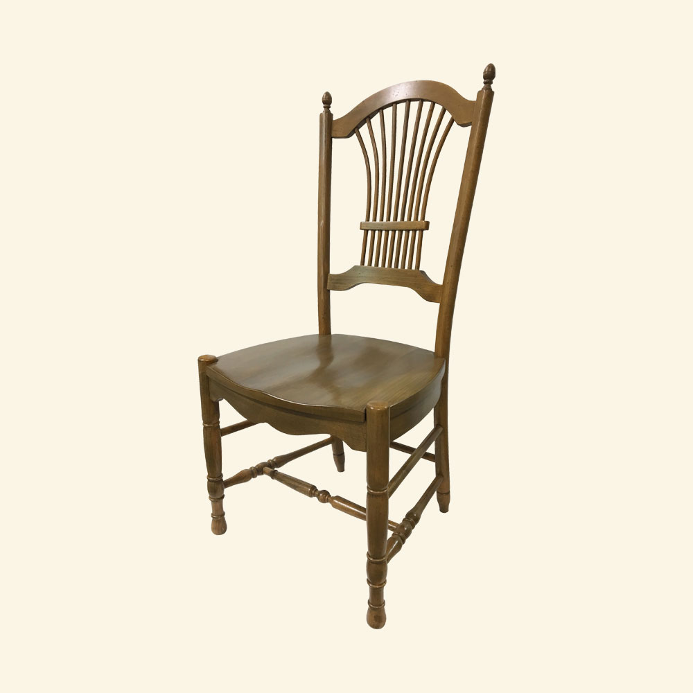 French Country Wheat Back Chair with wood seat