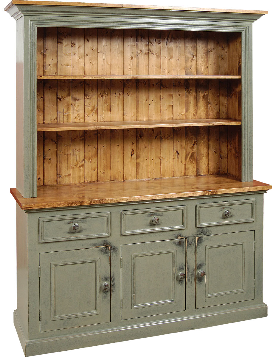 French Country 3 Door Open Cupboard painted