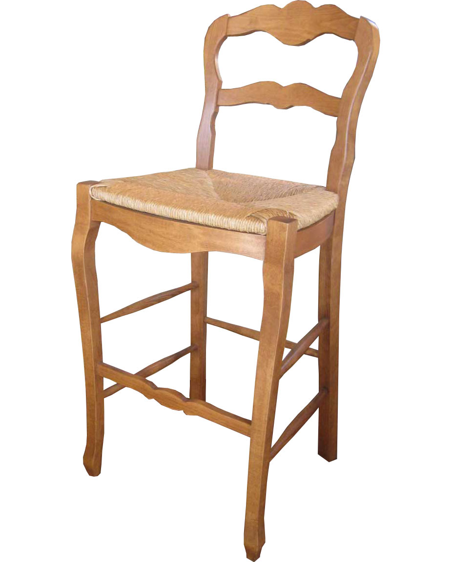 Country French Ladderback barstool stained