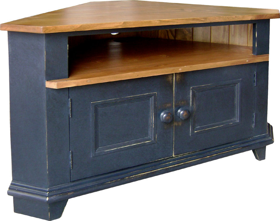 French Country Corner TV Stand, painted