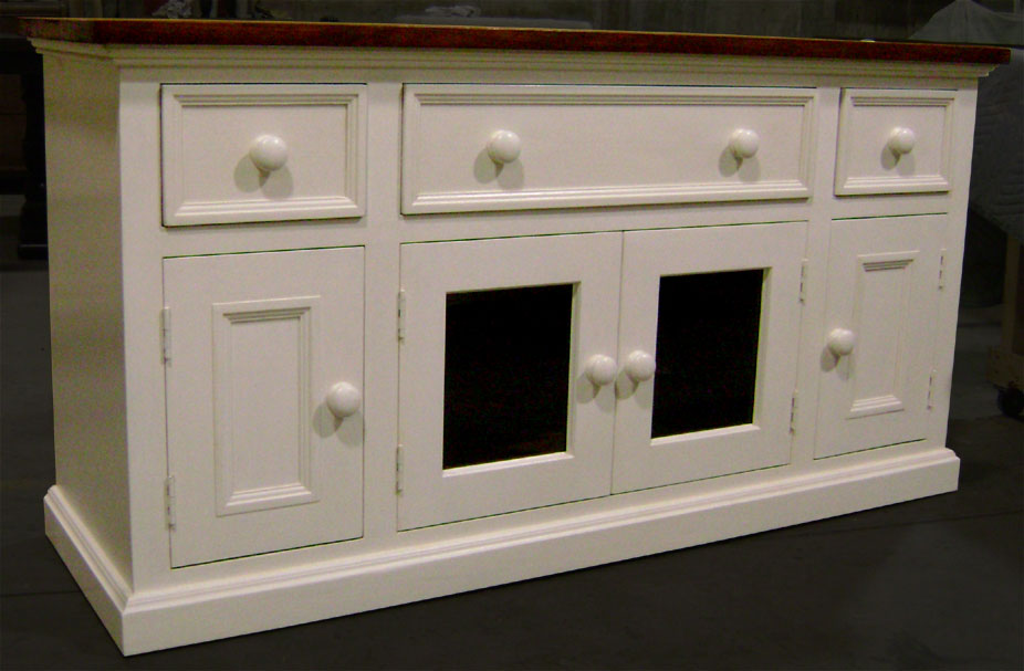French Country Media Console TV Stand, painted