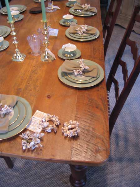 French Country Farm Table, Vintage Pine top