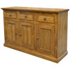 French Country 3 Door Tall Sideboard stained Natural