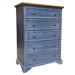 French Country Five Drawer Bureau, Side