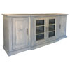 Glass Door Media Stand stained gray