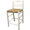 French Country Ladderback counter stool painted Champlain White