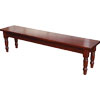 French Country Turned Leg Bench stained Black Cherry