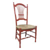French Country Wheat Back Chair in Red Milk Paint