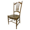 French Country Wheat Back side chair stained in Caramel Aged Finish