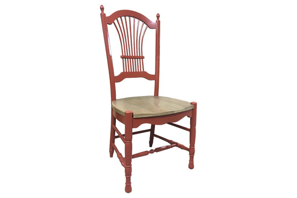 French Country Wheat Back Side Chair with Fort York Red paint