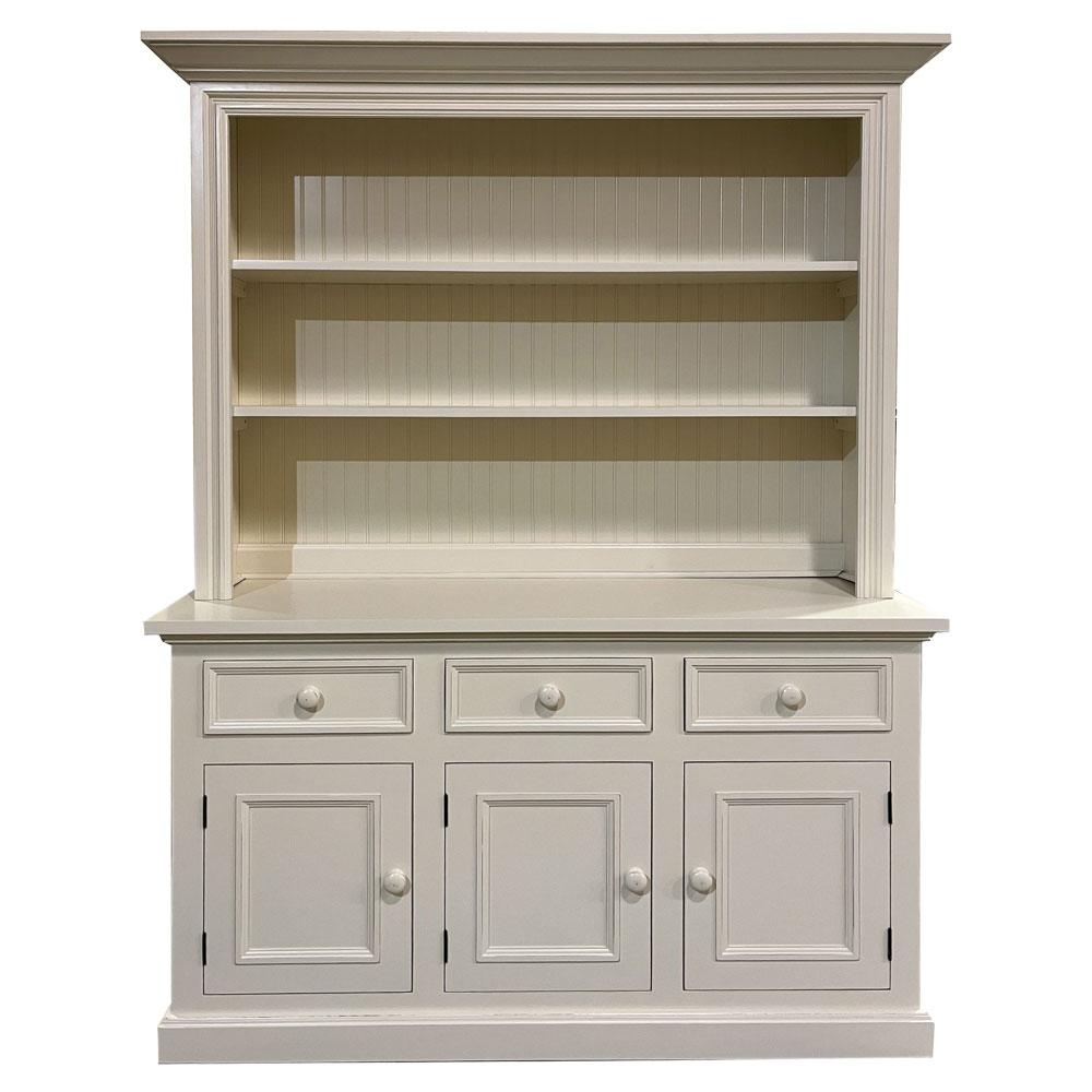 3 Door Open Shelf Cupboard painted Champlain White