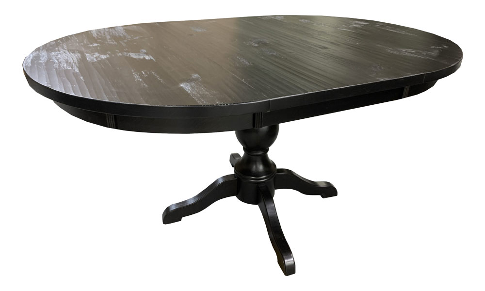 48 inch and 54 inch Round Extension Table Painted Black