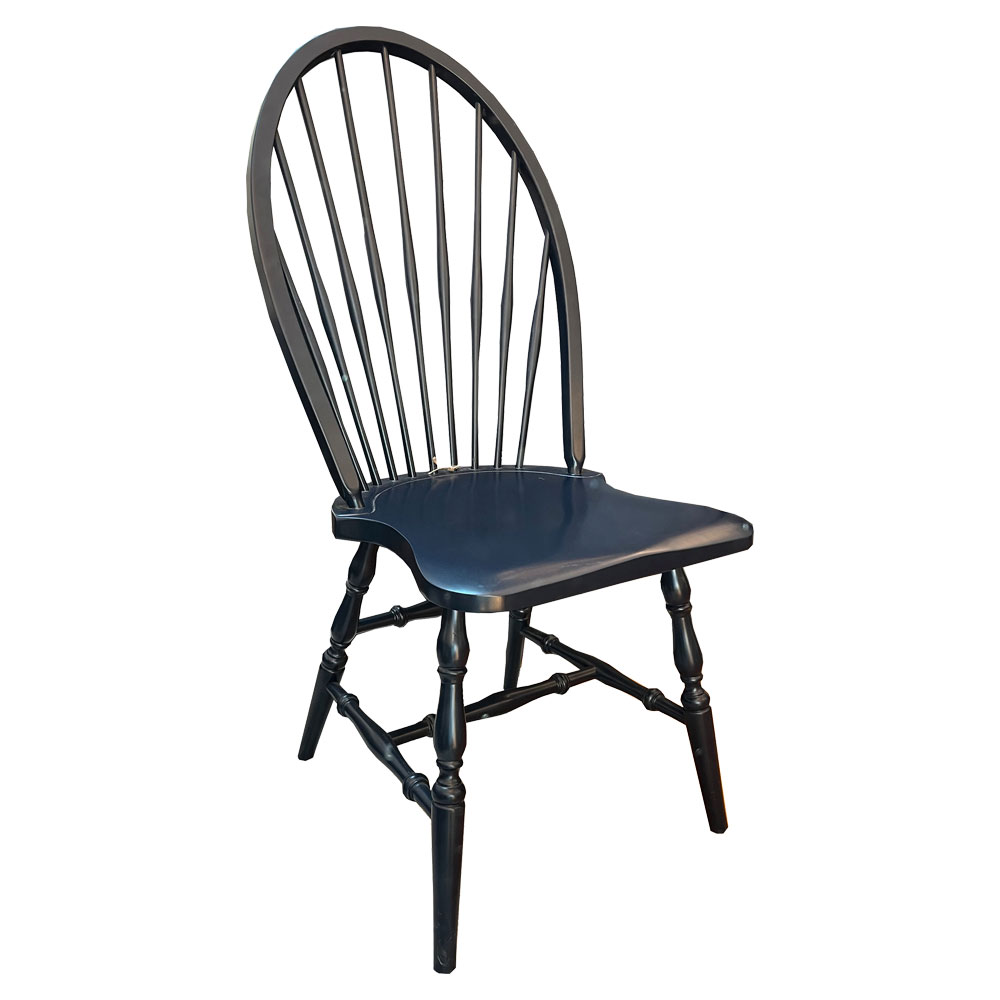 Bow Back Windsor Side Chair, Black