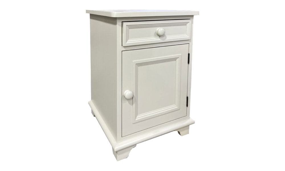 French Country Open Shelf End Table, Painted Top