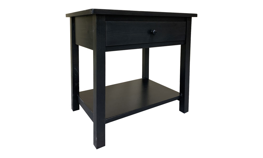 French Country Farmhouse Nightstand, stained Ebony