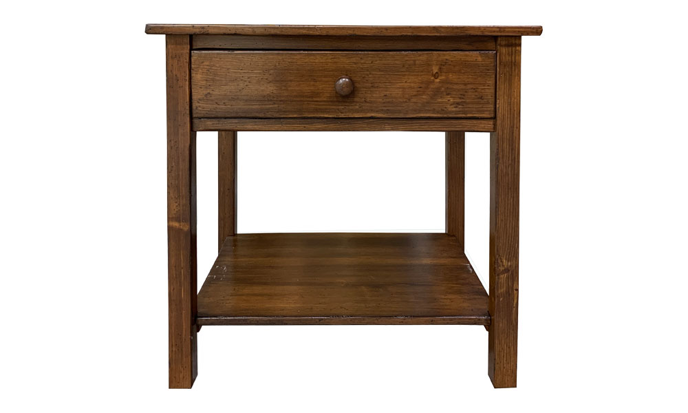 French Country Farmhouse Nightstand, Front View Sequoia