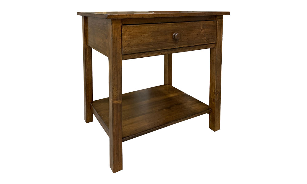 French Country Farmhouse Nightstand, stained Sequoia