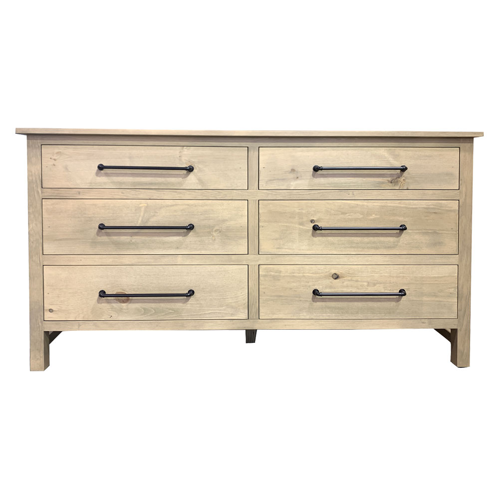 Farmhouse Six Drawer Dresser, custom handle