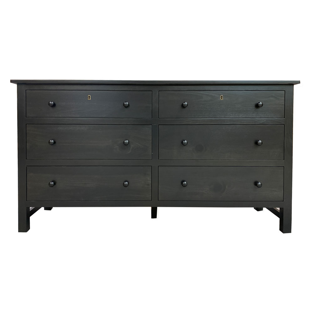 Farmhouse Six Drawer Dresser, Front View