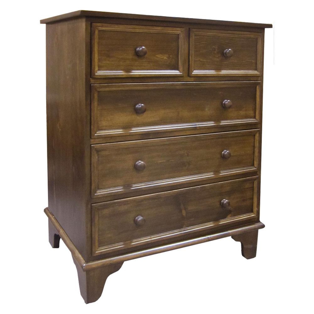 French Country Five Drawer Bureau, stained Walnut