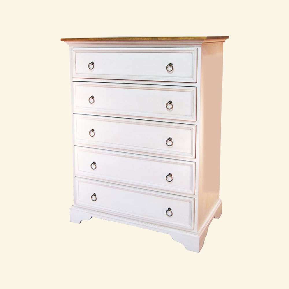 French Country Five Drawer Tall Dresser French Country Bedroom