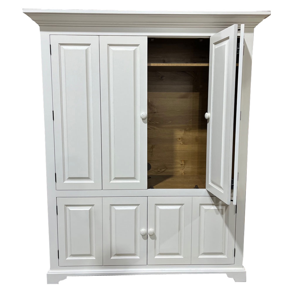 French Country Flat Screen TV Armoire one opened bilfold door