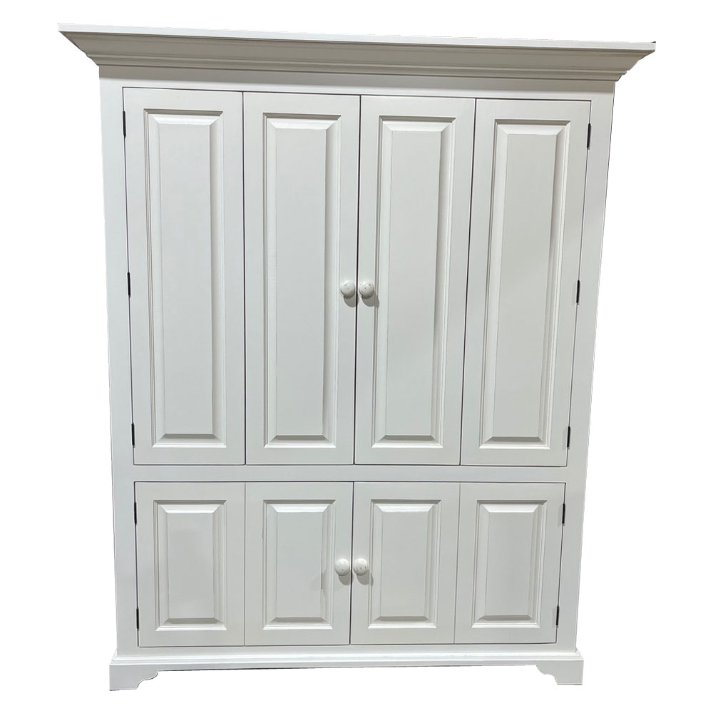 French Country Flat Screen TV Armoire painted white