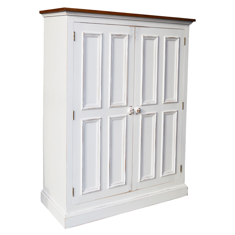 French Linen Cupboard, painted White