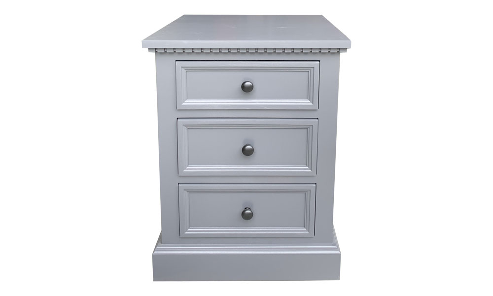 French Provincial Nightstand, Front View, Gray