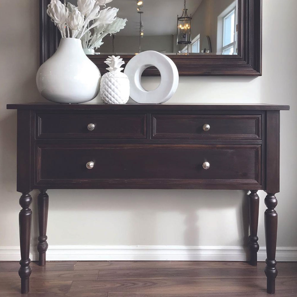 Credenza Hall Table, stained in Coffee