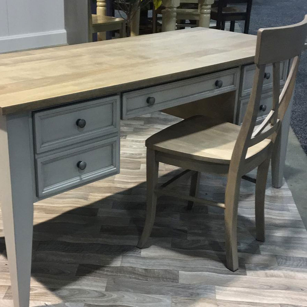 Tapered Leg Executive Desk, painted Gray