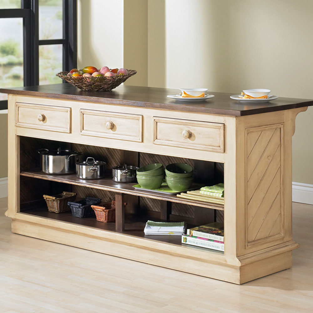 Kitchen Island with Three Horizontal Drawers