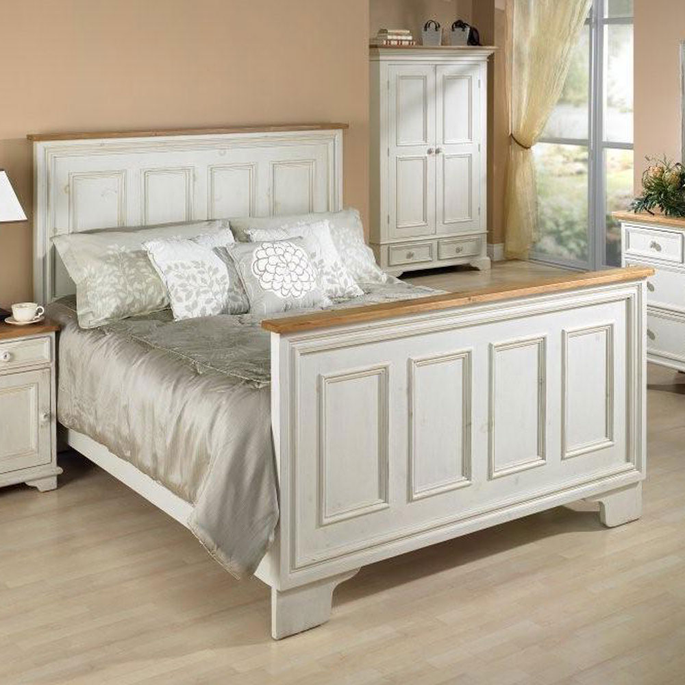 Raised Panel Bed with Headboard, Footboard, and Rails