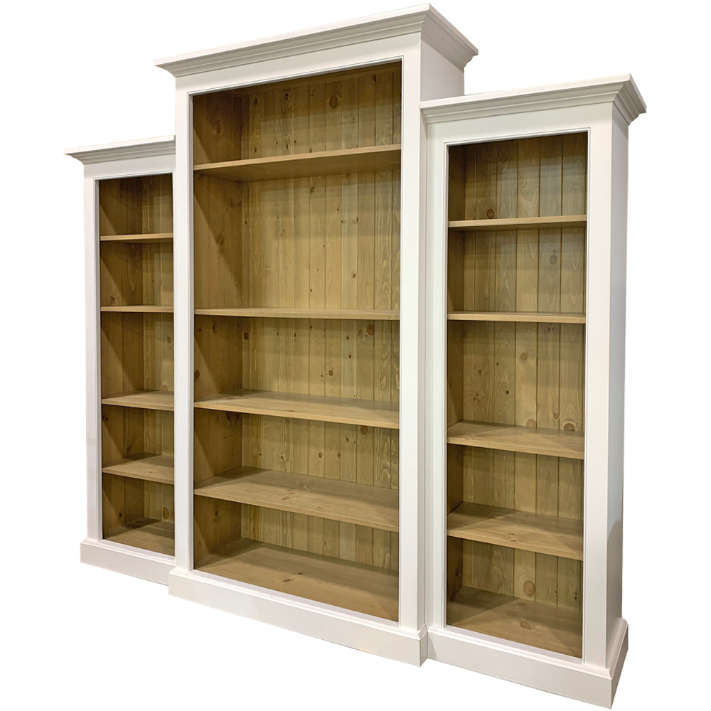 Three Interlocking Bookcases, painted White